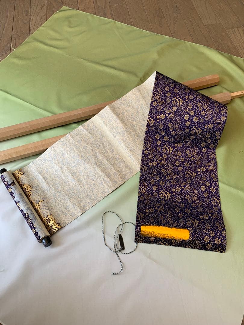 【舞台小道具】日本舞踊 勧進帳 弁慶の棒（六尺棒）＆巻物セット【分割式】