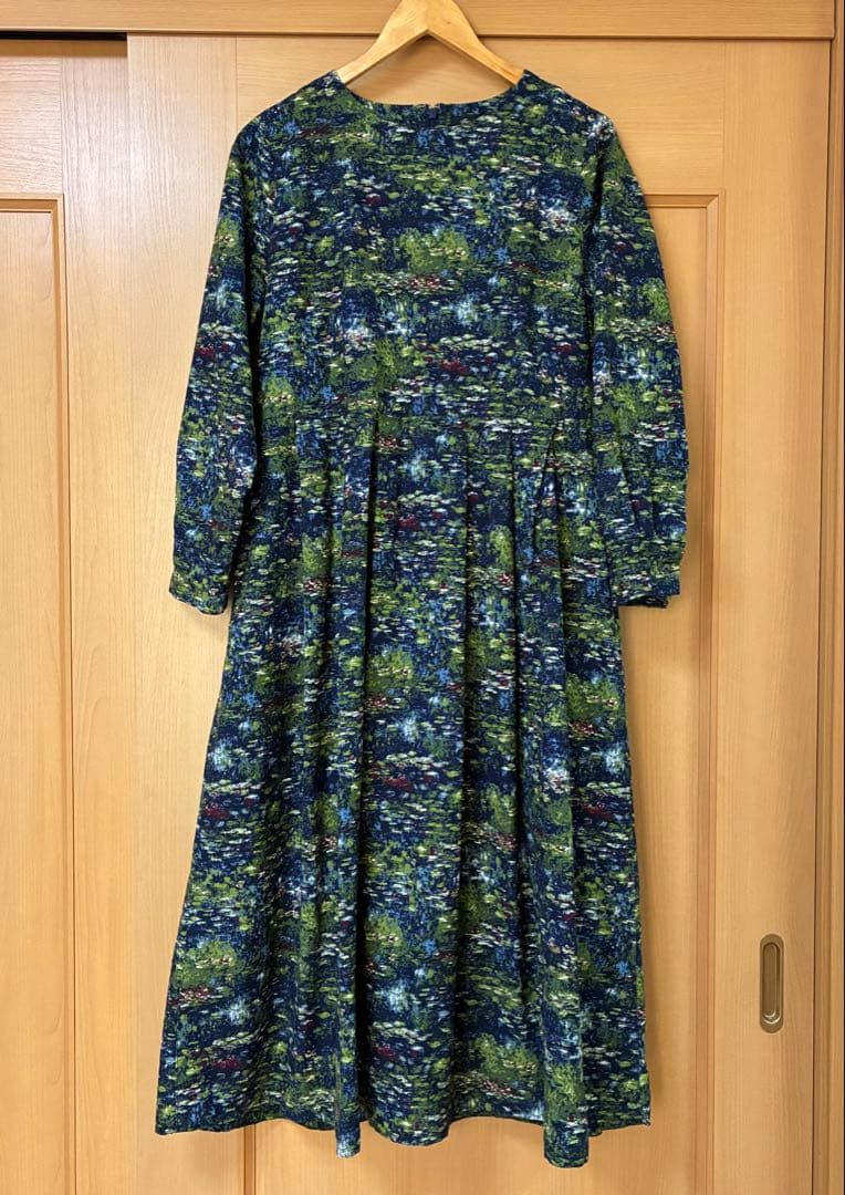 ★ぷぴっつさま専用★ モネ　睡蓮ワンピース フェリシモ ワンピース　L 麻綿