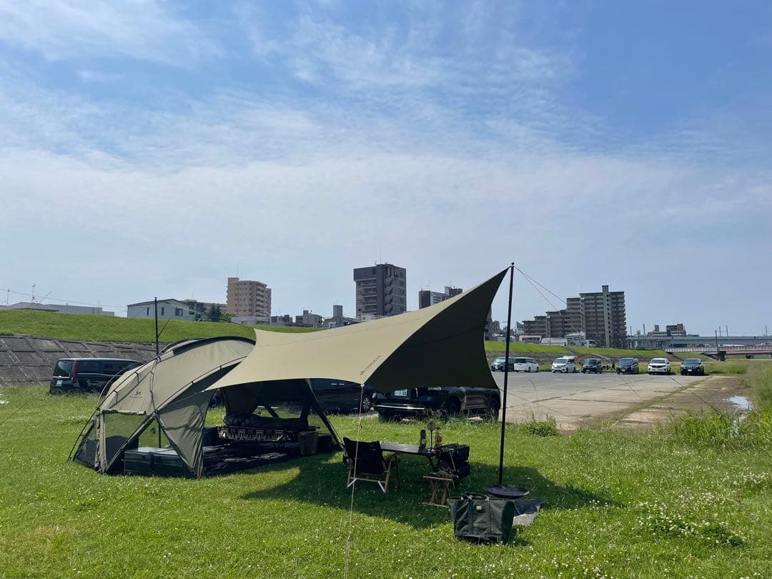 Unigear ヘキサタープ tcタープ ポリ延長ベルト付き 4.2ｍｘ4.1ｍ