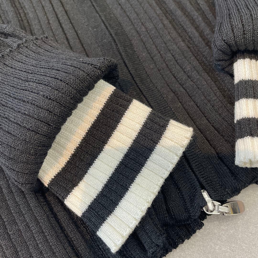 エムズグレイシー リブ パーカー 38 ブラック