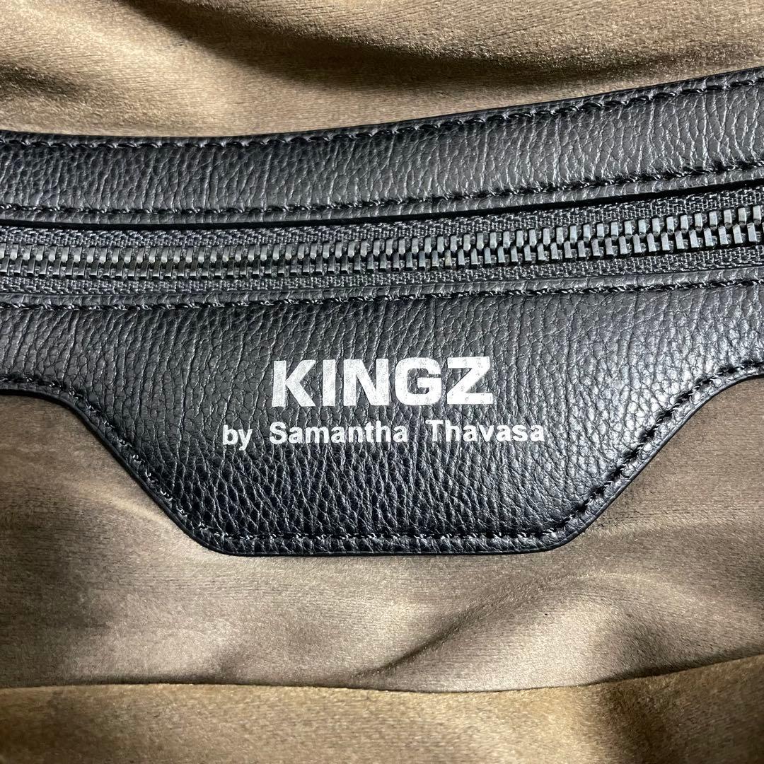 サマンサキングズ クルーナー レザートートバッグ 編み込み 黒 A4◎