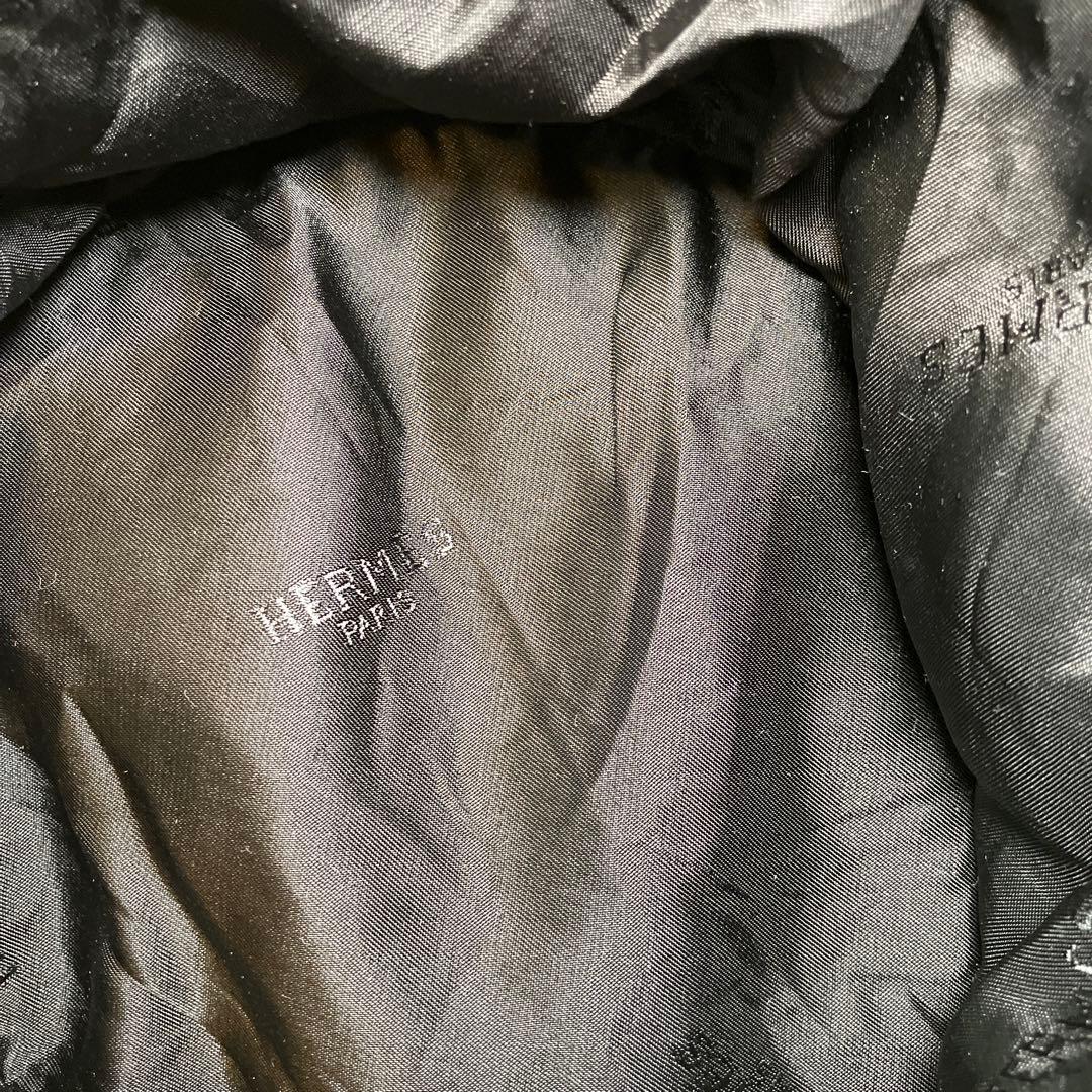 【美品】HERMES カシミヤ100% 黒 バケット ハット 帽子 フランス製