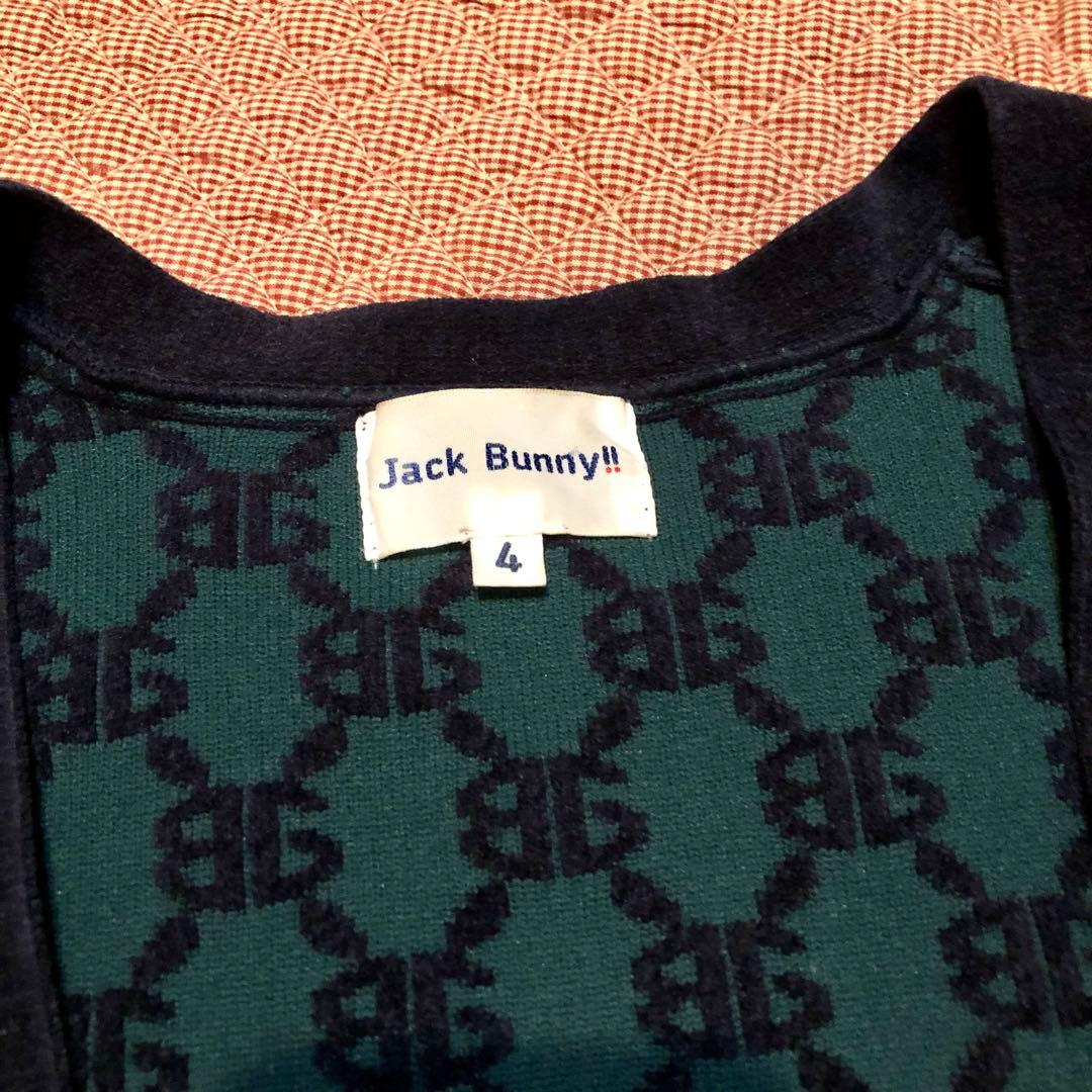 Jack Bunny!! モノグラム柄カーディガン グリーン 4(メンズM相当)