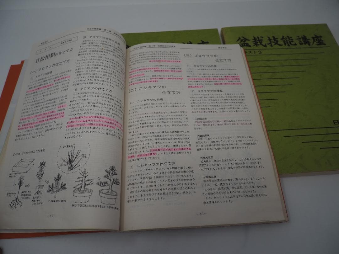 盆栽技能講座　テキスト1～３セット　日本園芸協会　-KA