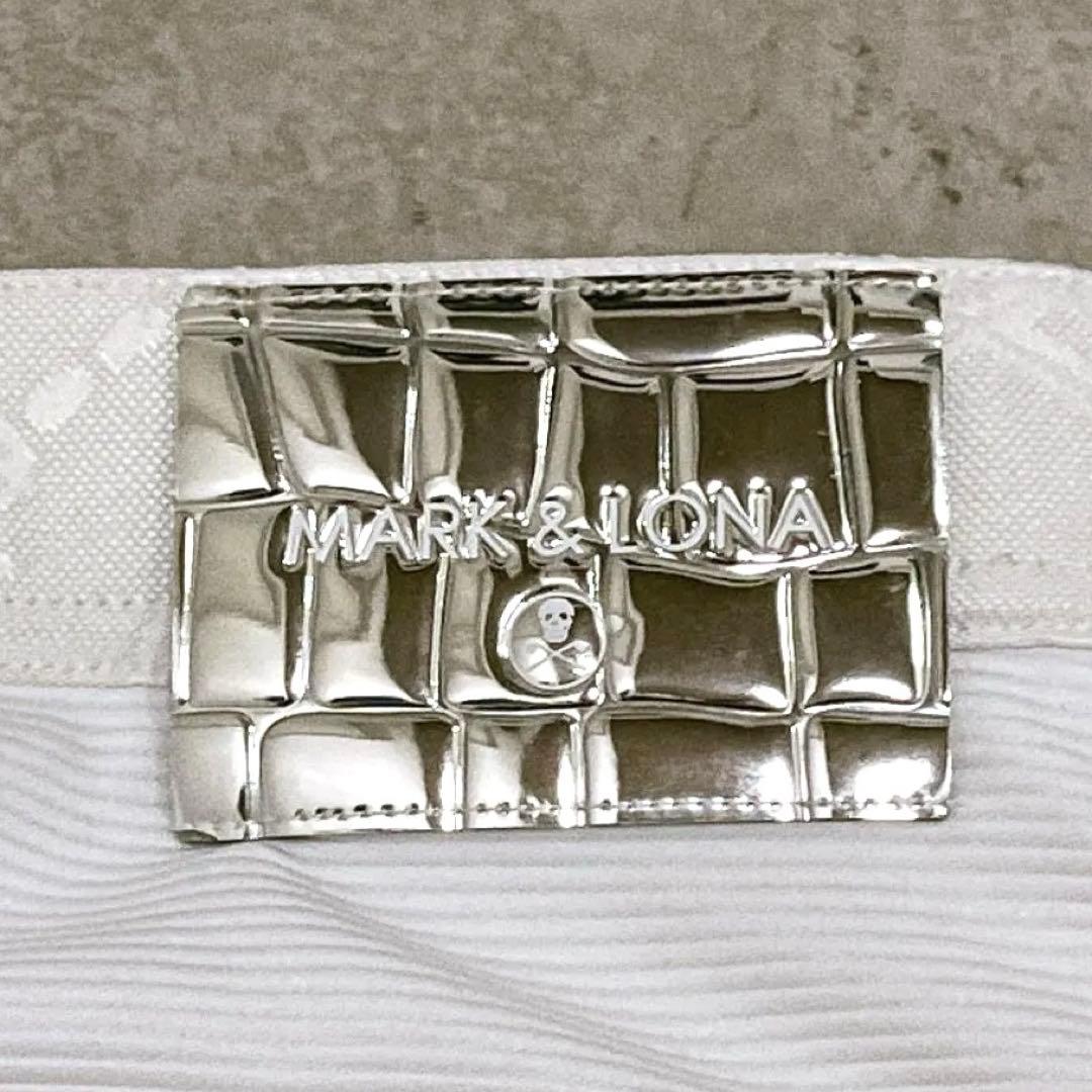 MARK&LONA スカル 総柄 刺繡 シルバーパッチ ゴルフ 白 46
