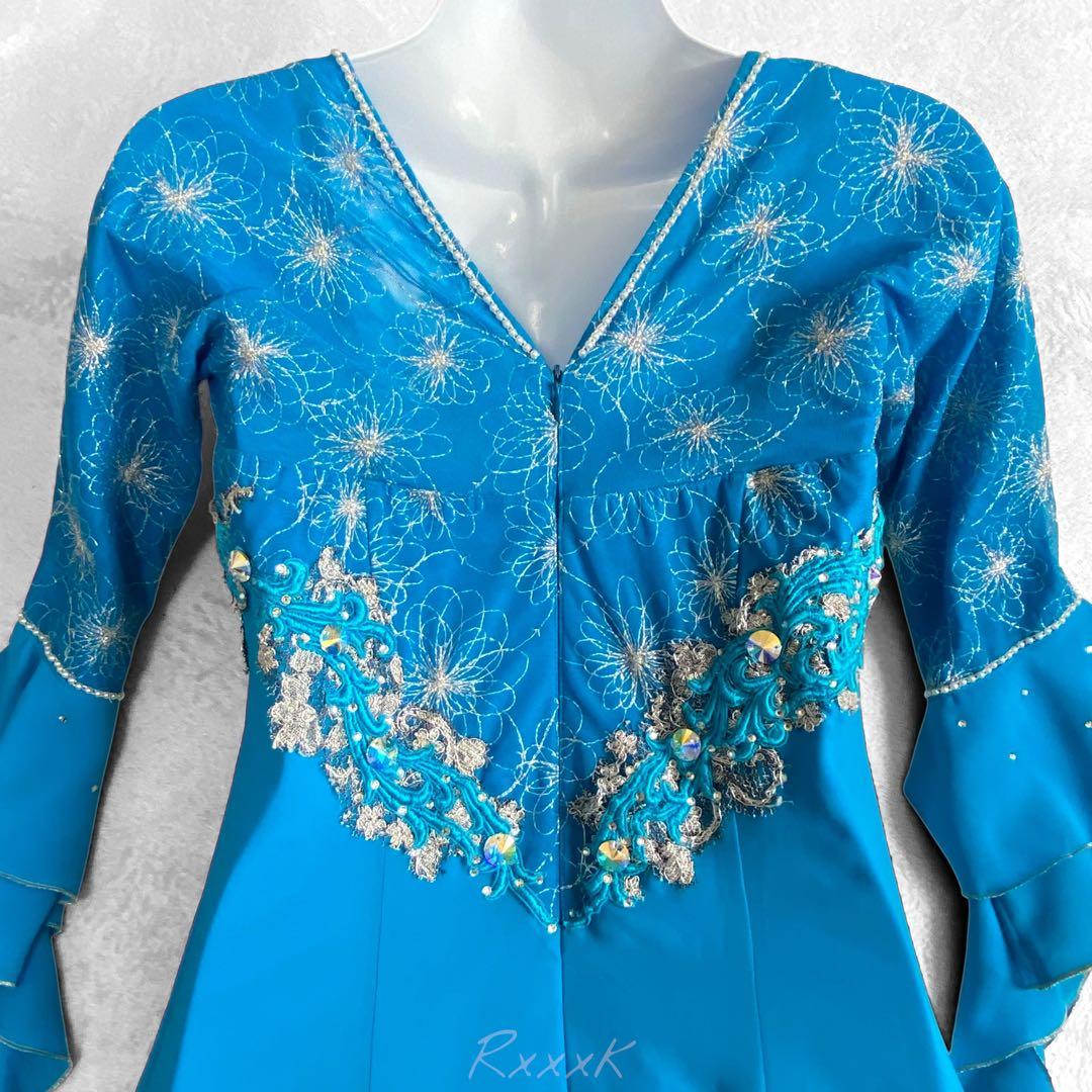 sekine セキネ 高級 社交ダンス ドレス 衣装 ワンピース 青