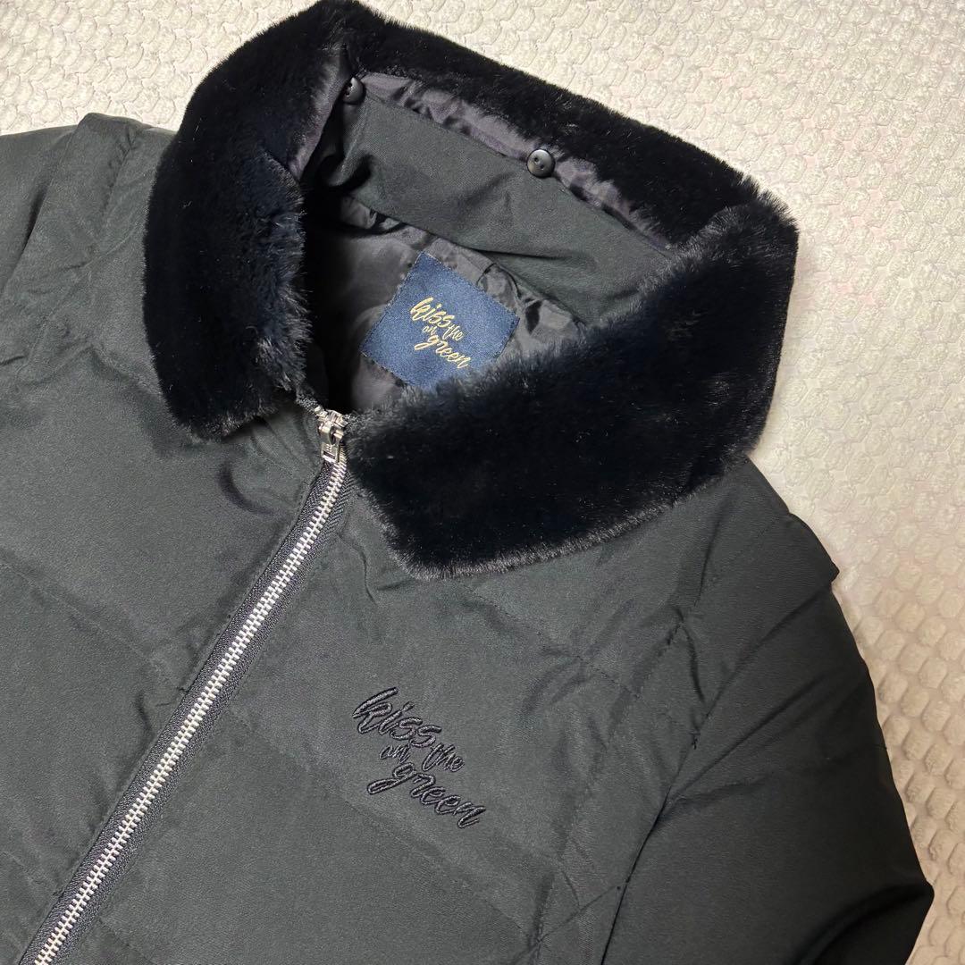 キスオンザグリーン　ゴルフ用ファー付きダウンジャケットベスト／サイズ3 黒