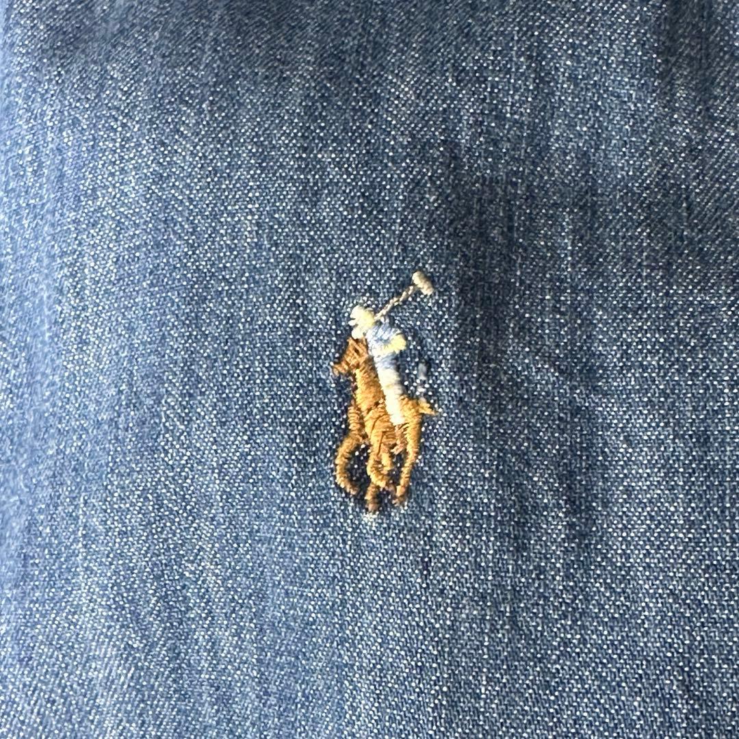 極美品♡25年品 ラルフローレン デニムシャツワンピース ベルト ポニー L相当