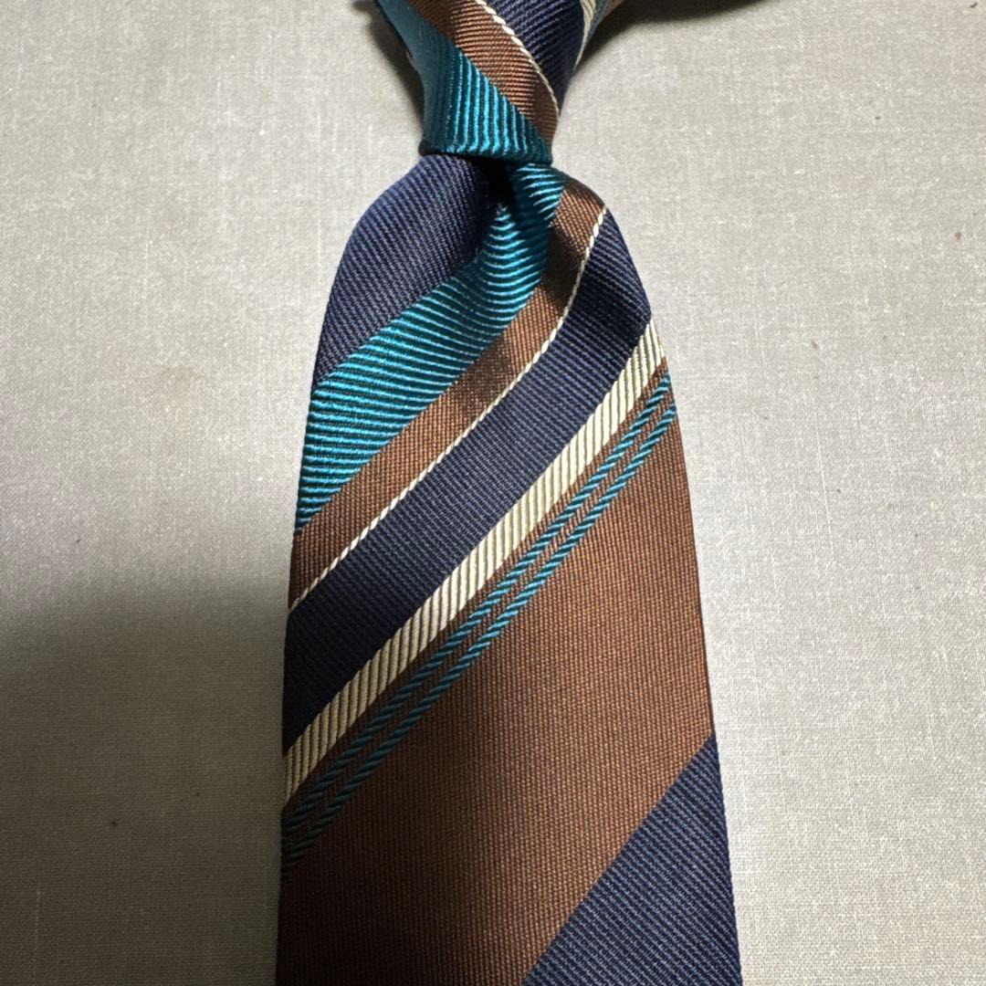 ジョンコンフォート ストライプタイ（ブラウン ストライプ柄）