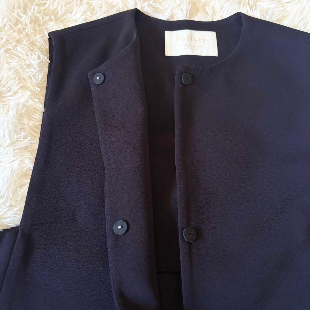 ボールジィ　23ss　ドライアムンゼン クルーネックロングジレ ネイビー 36
