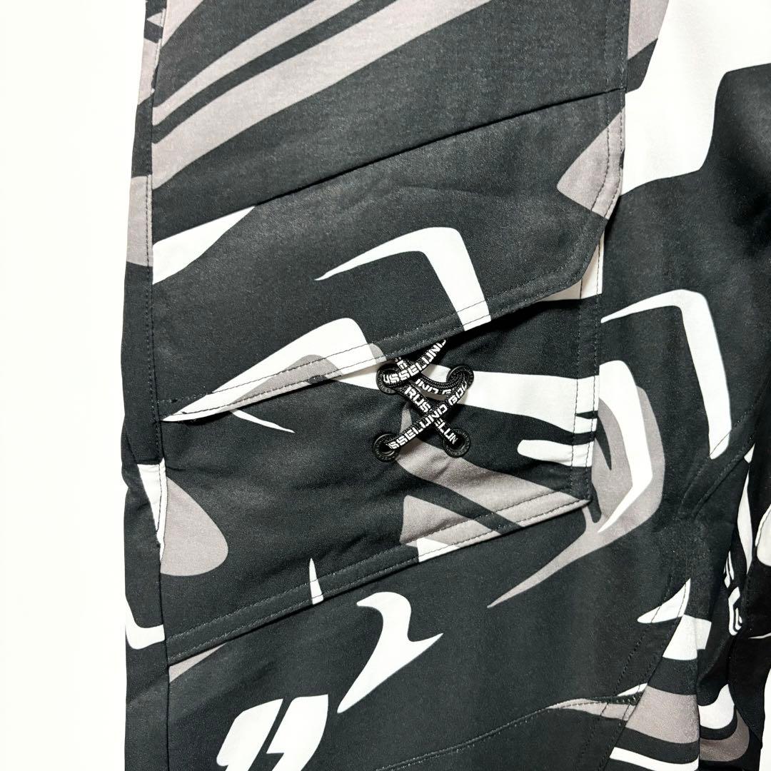 新品 ラッセルノ ゴルフ コンバット ポケット ロングパンツ ブラックカモ L5