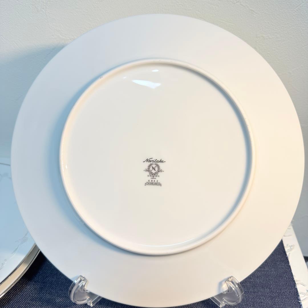 【希少】ノリタケ カサブランカ 6842 ディナー皿 27cm 8枚セット 銀彩