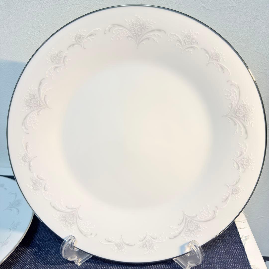 【希少】ノリタケ カサブランカ 6842 ディナー皿 27cm 8枚セット 銀彩