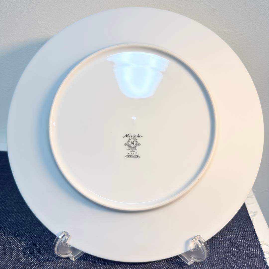 【希少】ノリタケ カサブランカ 6842 ディナー皿 27cm 8枚セット 銀彩