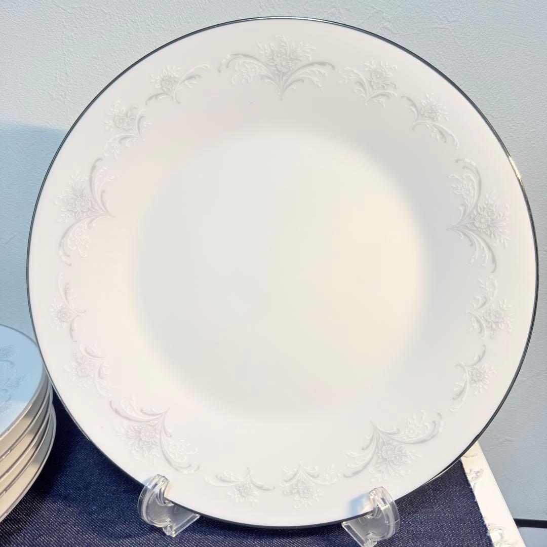 【希少】ノリタケ カサブランカ 6842 ディナー皿 27cm 8枚セット 銀彩
