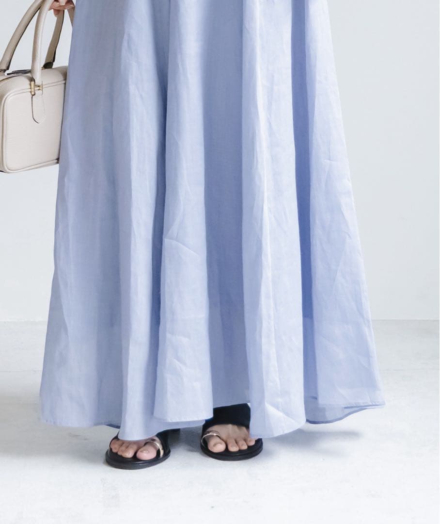 【新品未使用】NOBLE 【洗える】ラミーニットベアトップワンピース ブルー