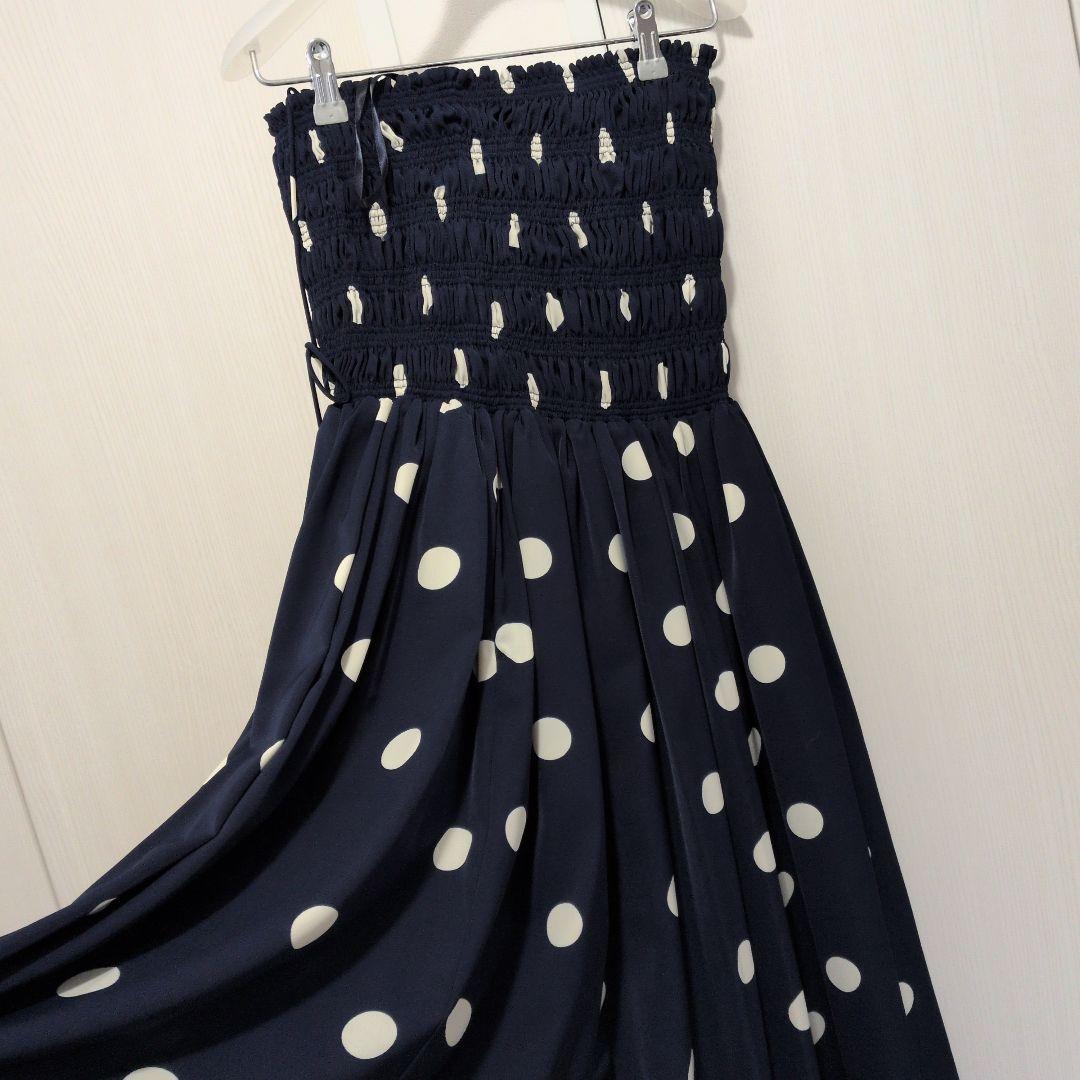 【新品タグ付】estella.k シャーリングキャミドレスドット柄