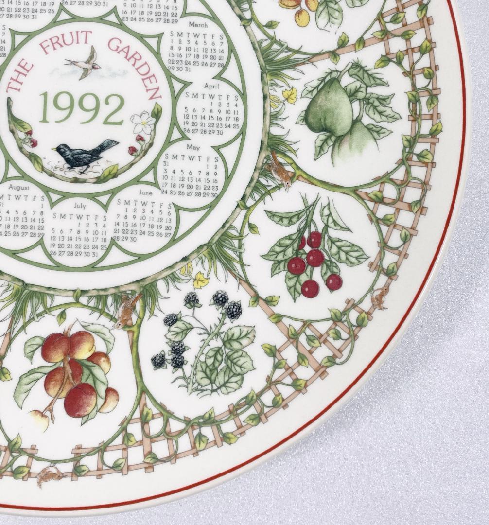ウエッジウッドカレンダープレート 1992年 フルーツガーデン