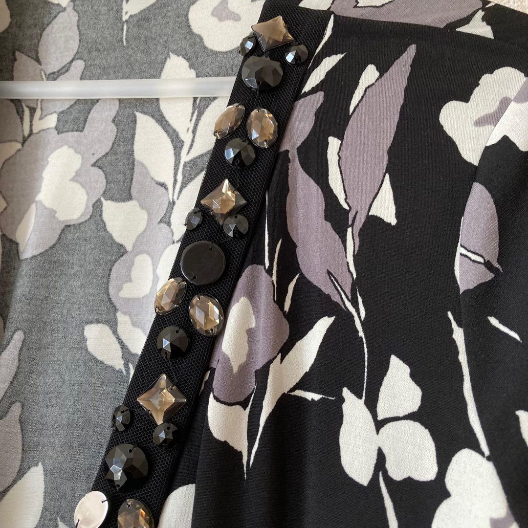 ローラアシュレイ　ビジュー　ワンピース　カーディガン　ロング　花柄　大きいサイズ