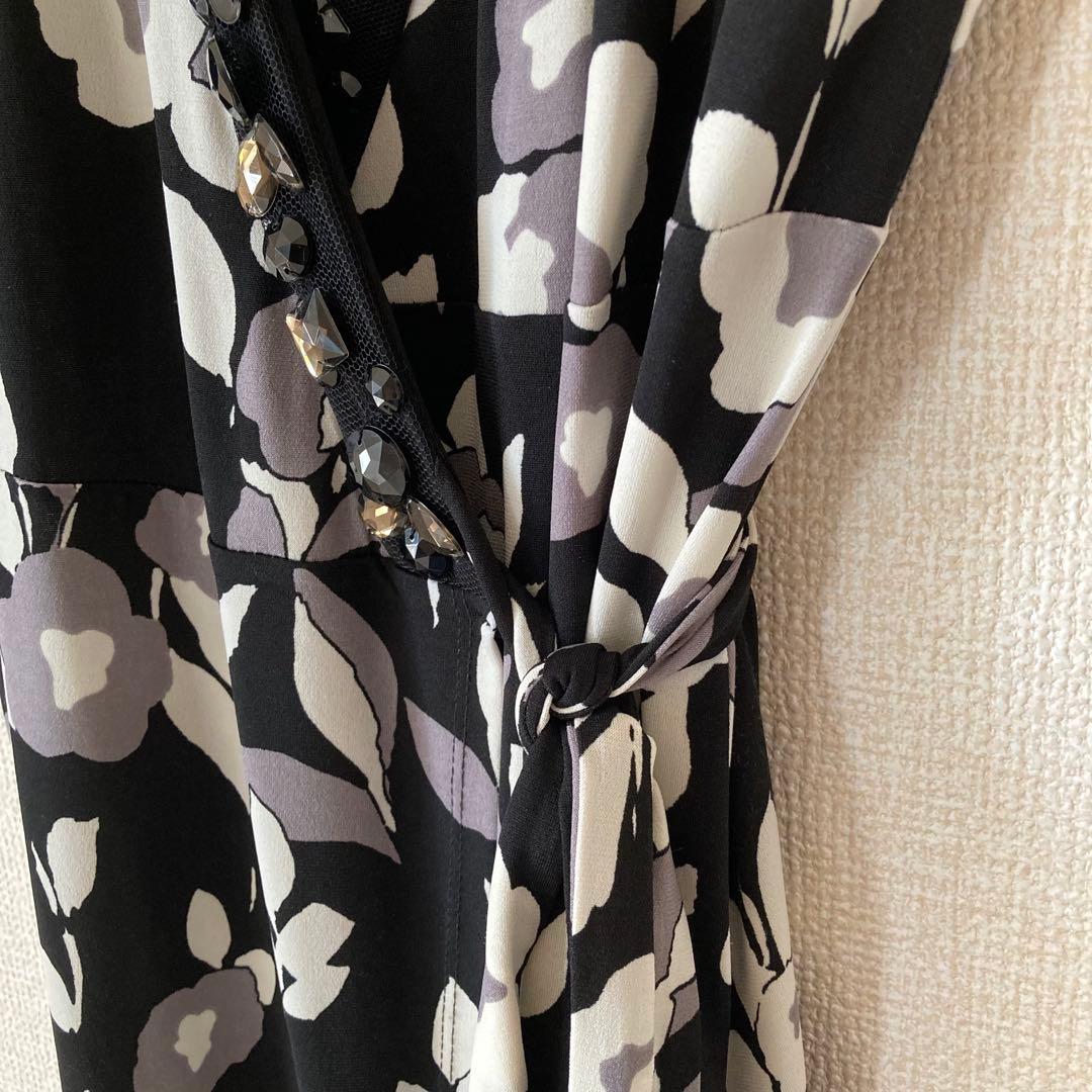 ローラアシュレイ　ビジュー　ワンピース　カーディガン　ロング　花柄　大きいサイズ