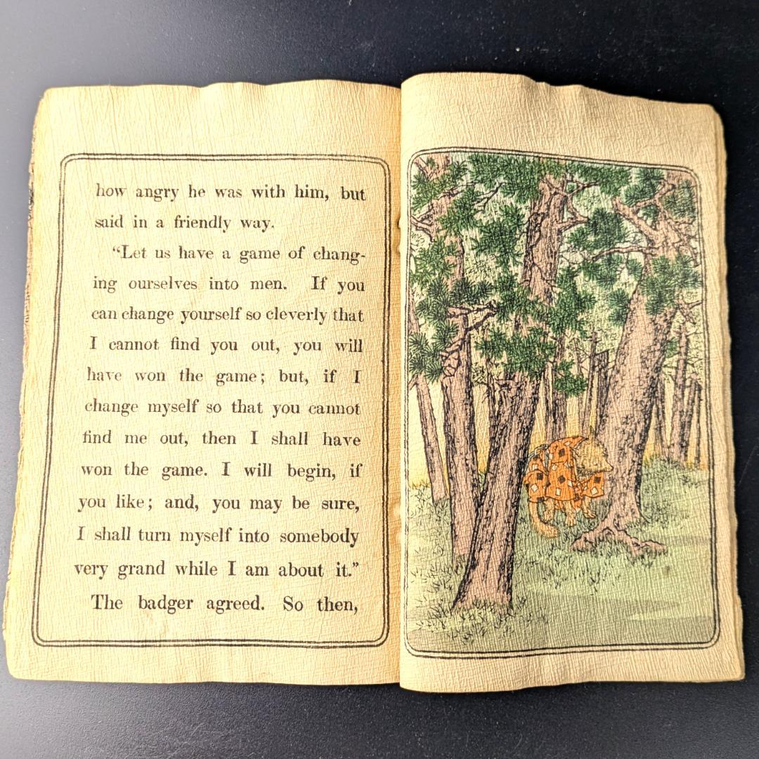 希少品 ちりめん本 No.12 子ぎつねの凱旋 明治19年 アンティーク 訳あり