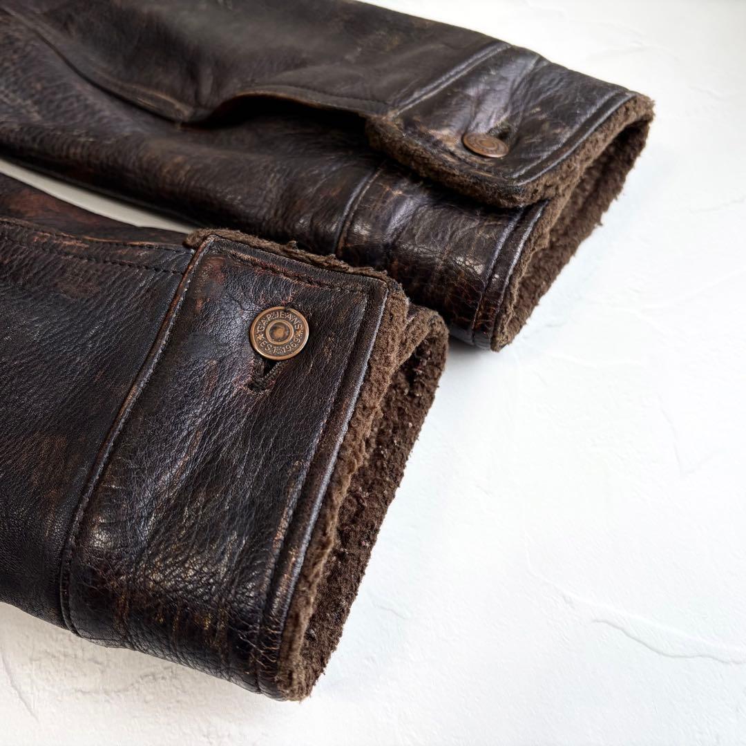 【old gap】Cow leather car coat 90's