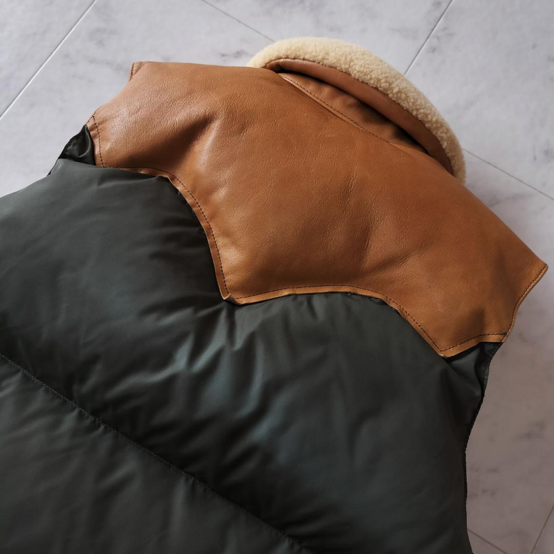 ロッキーマウンテンフェザーベッド クリスティベスト 40 L ダウンベスト 牛革