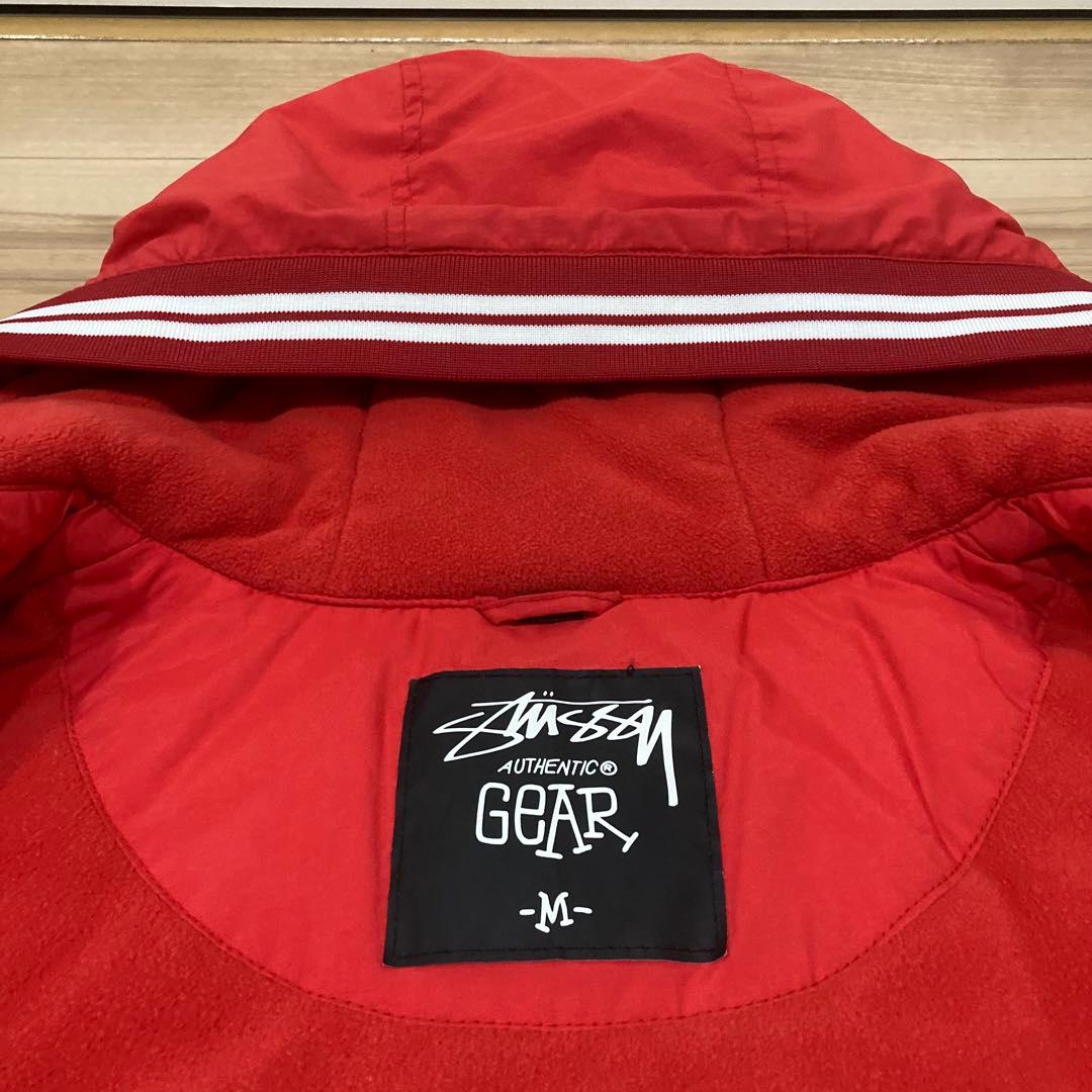 STUSSY ステューシー 中綿ジャケット M レッド 裏フリース