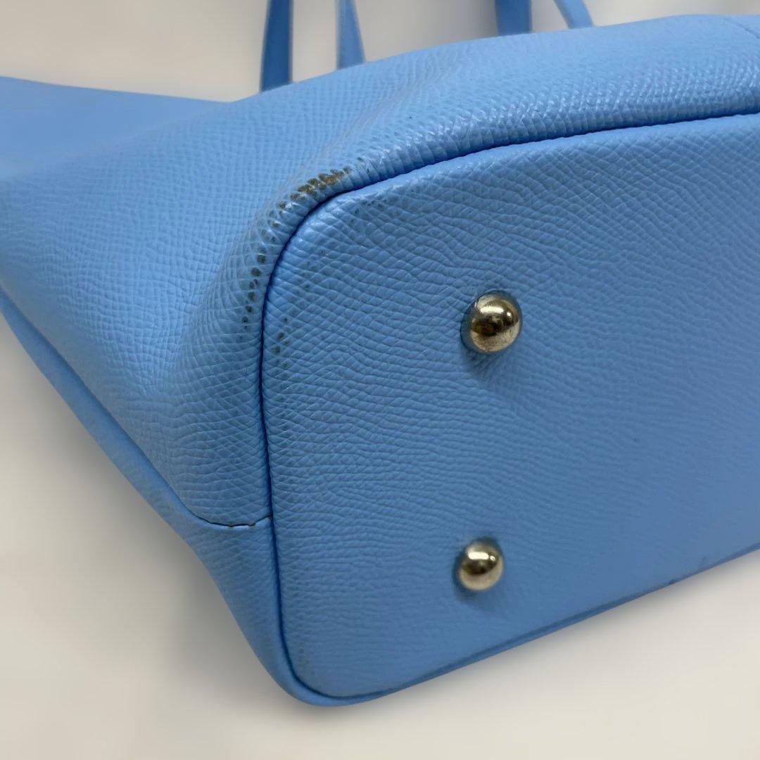 ペッレモルビダ　レザー　トートバッグ　ターコイズ　ブルー　2way ショルダー