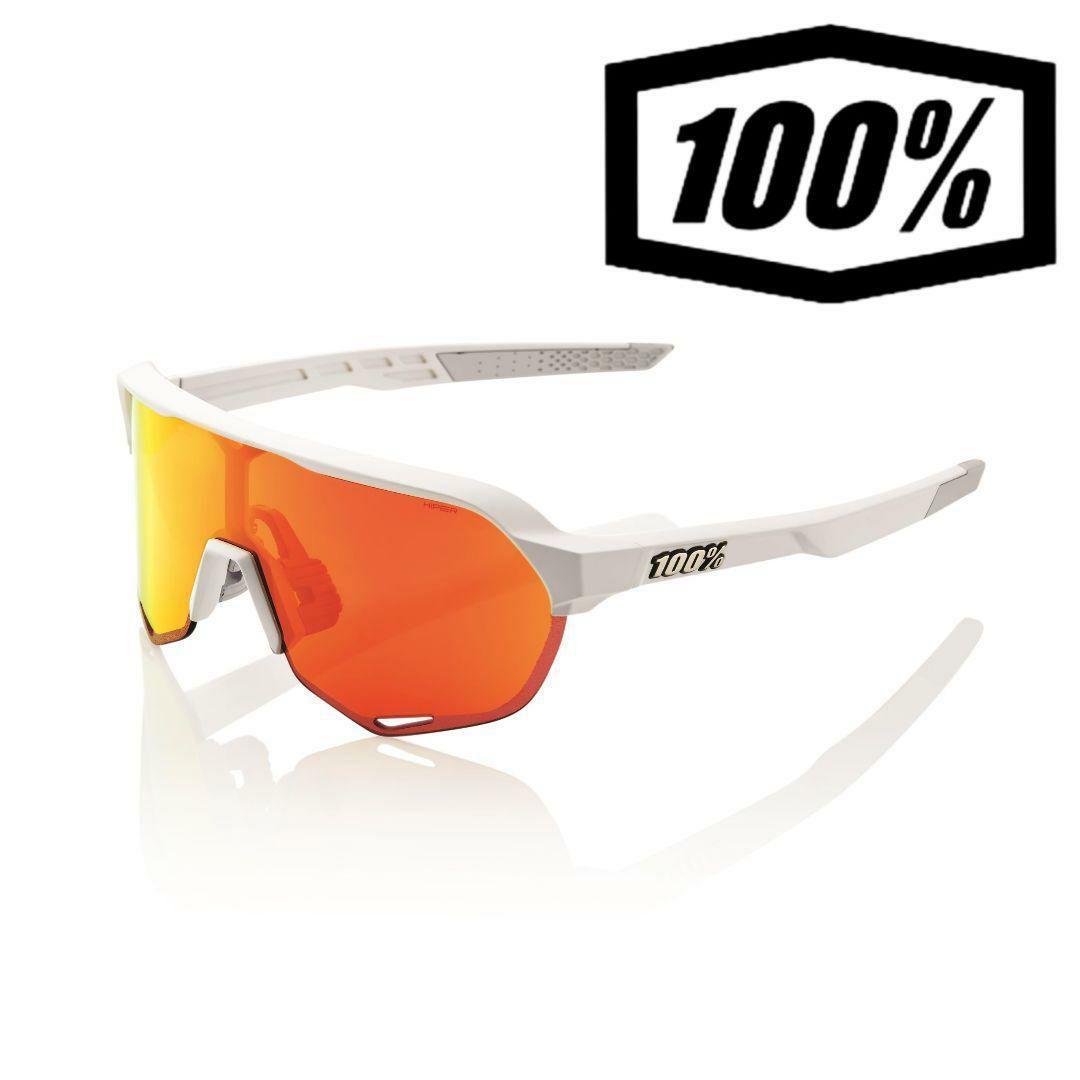 100% S2 ホワイト レッド ワンハンドレッド サングラス