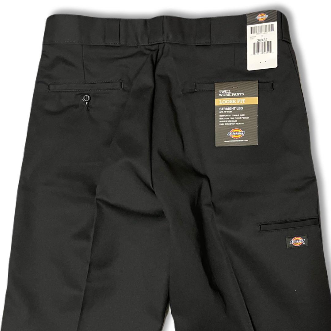 新品 36x32 ブラック DICKIES ダブルニー LOOSE FIT