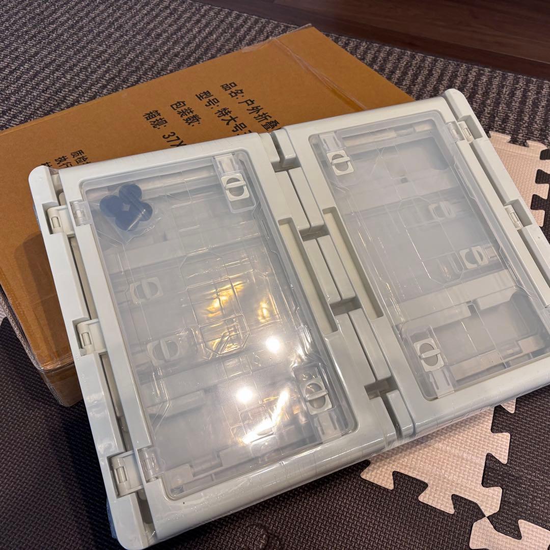 お得な2個セット‼️折りたたみ収納ボックス55L アウトドアテーブル (透明)