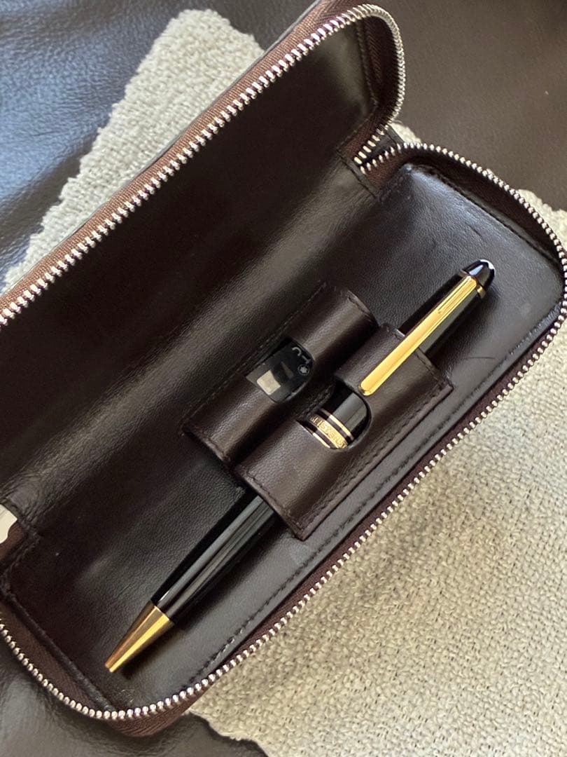 レア◾️MONT BLANC モンブラン◾️クロコ型押し ペンケース◾️2本差し◾️