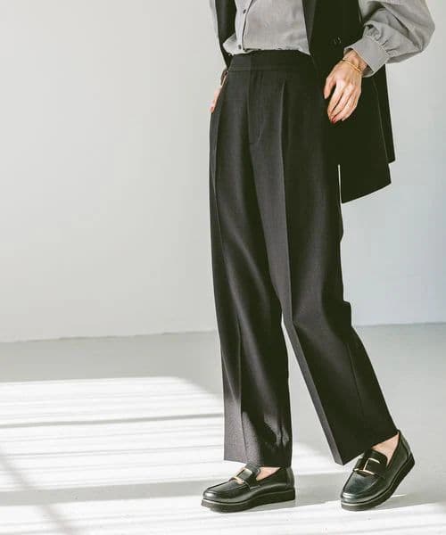 GLOBAL WORK　お手入れラクラクセットアップ/ジレとストレートパンツ