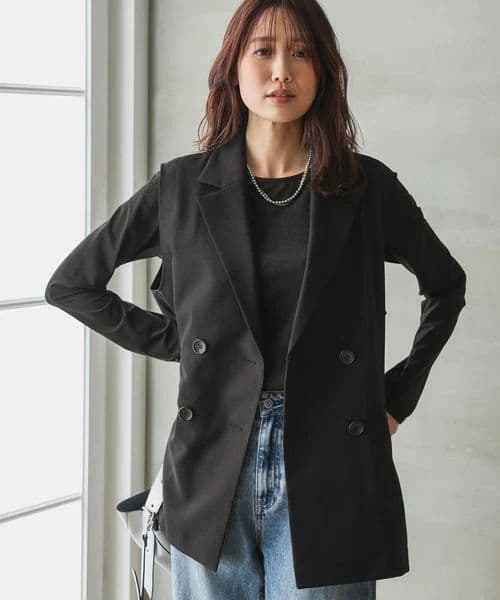 GLOBAL WORK　お手入れラクラクセットアップ/ジレとストレートパンツ