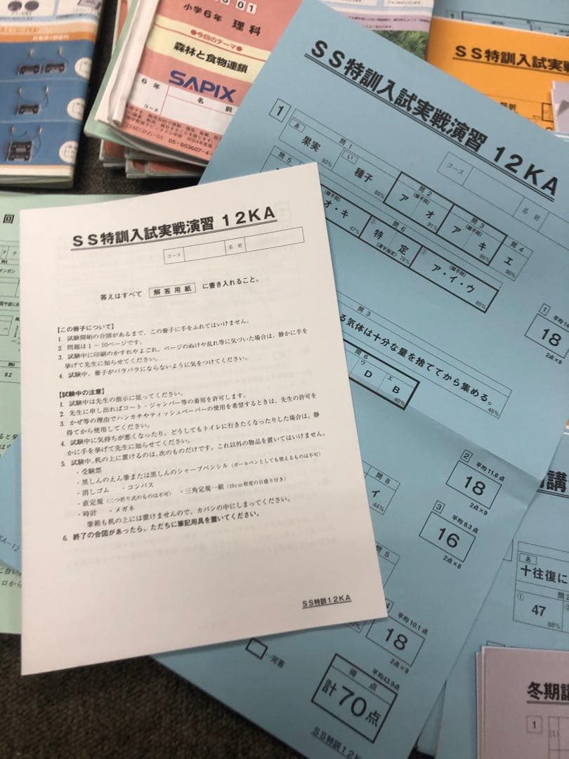 サピックス　６年理科　開成対策/α2　デイリー/春夏/土特 /日特/入試実戦
