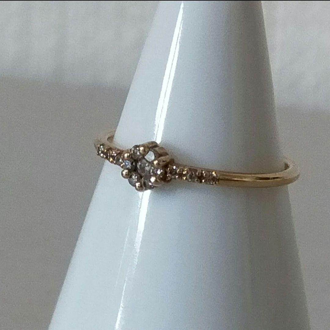 ココシュニック K10 ダイヤモンド リング 10号 ラウンド フラワー 美品