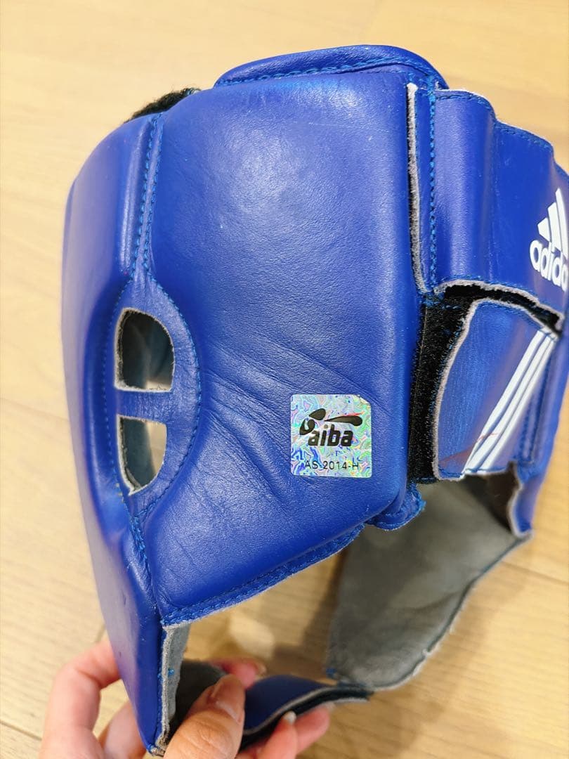 adidas 赤 青　ボクシング　ヘッドギア