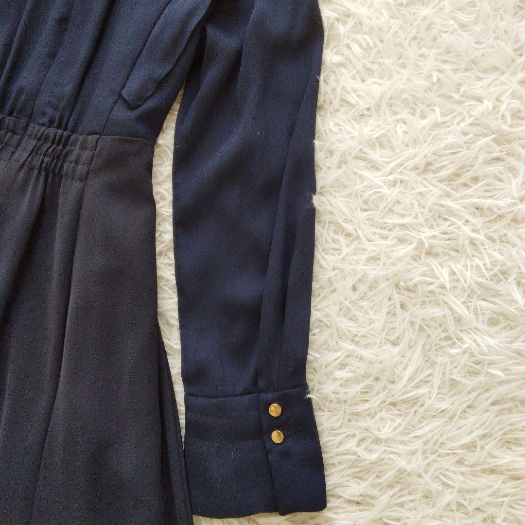 アプワイザーリッシェ ボウタイドッキングワンピース フリル ネイビー M