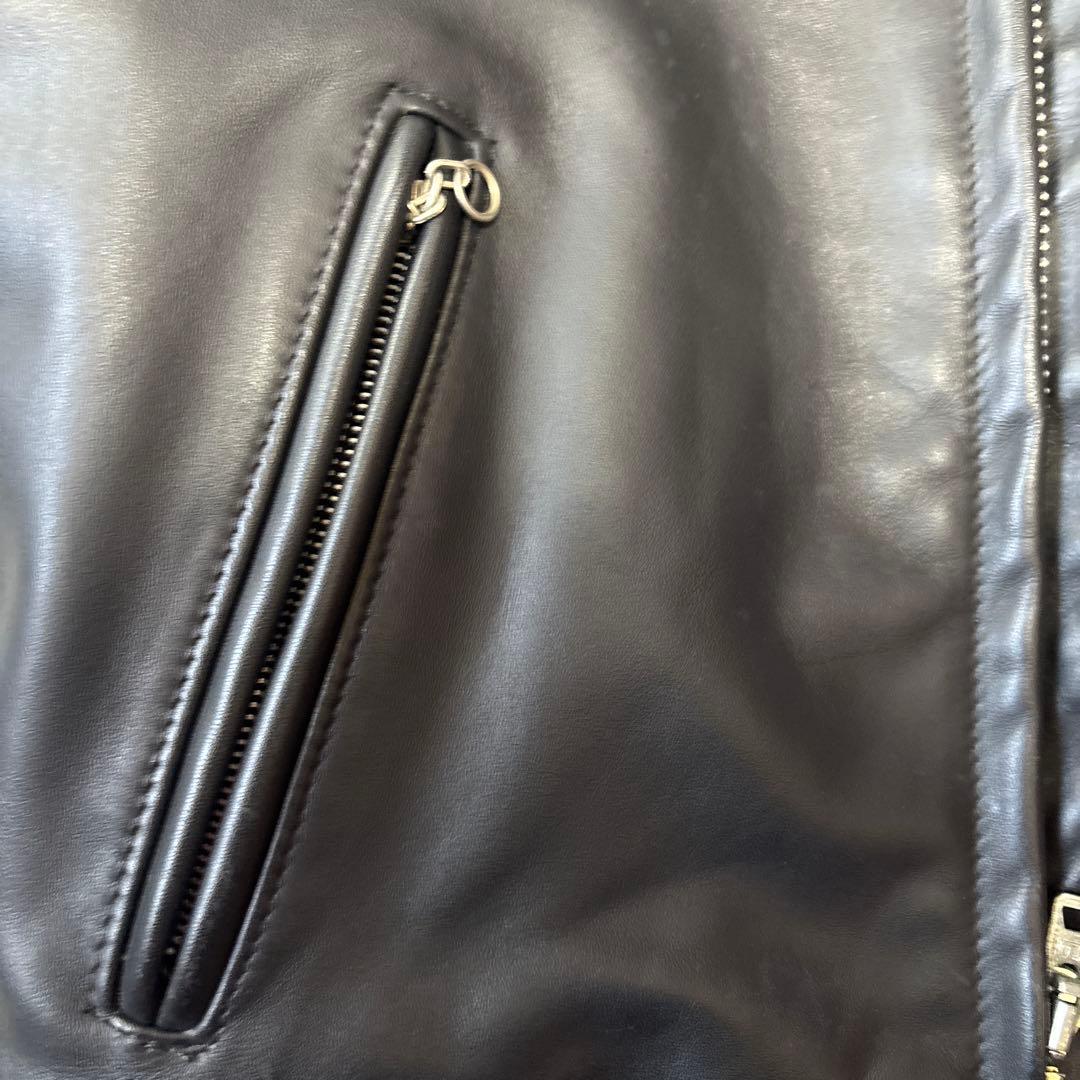 美品】Schott シングルライダース641E ブラックレザー 40