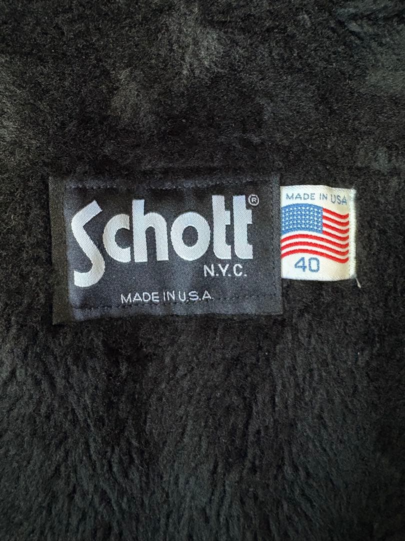 美品】Schott シングルライダース641E ブラックレザー 40