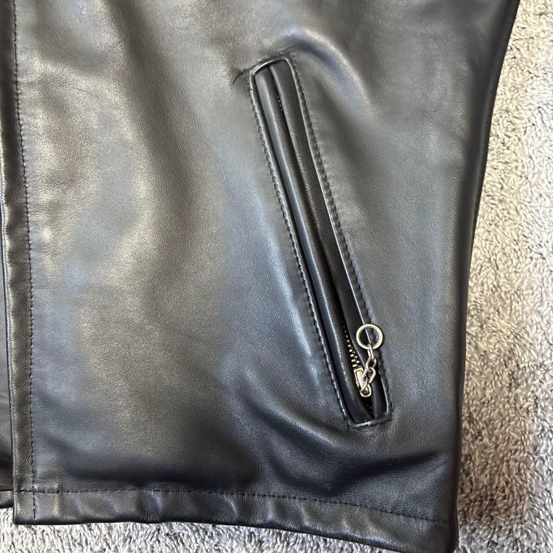 美品】Schott シングルライダース641E ブラックレザー 40