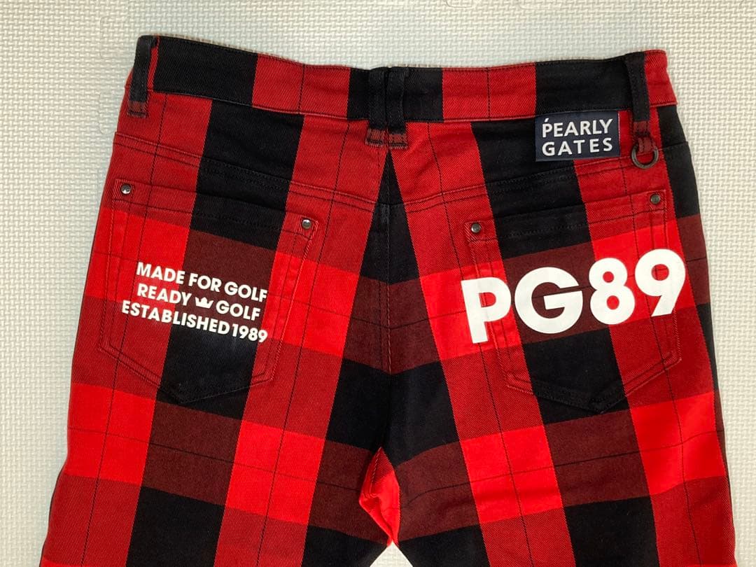 パーリーゲイツ パワフルコットンストレッチ 5Pパンツ（RED&BLK／4）
