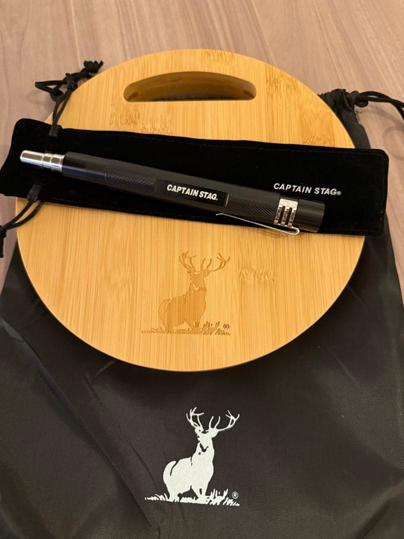 CAPTAIN STAG 折りたたみテーブル 薪割り台 火吹き棒 しゃもじ 付