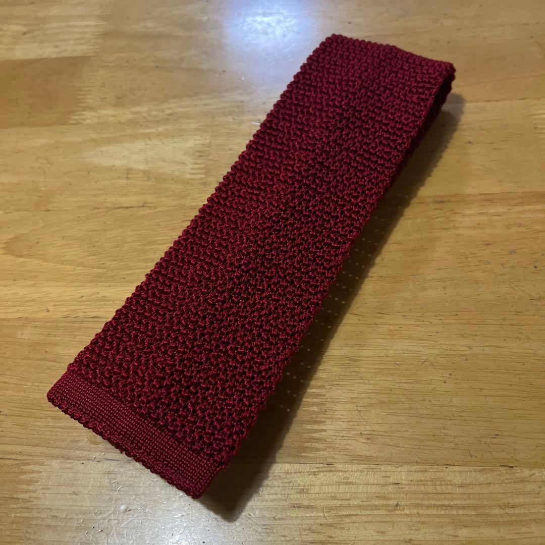 フランケンシュタイン様　極美品BEAMS F ニットタイ　ワインレッドイタリア製