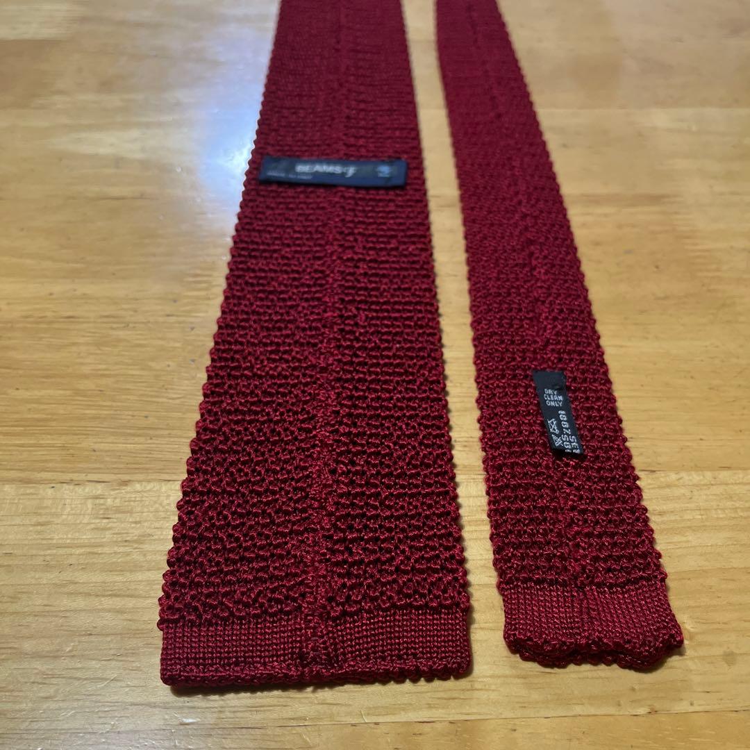 フランケンシュタイン様　極美品BEAMS F ニットタイ　ワインレッドイタリア製