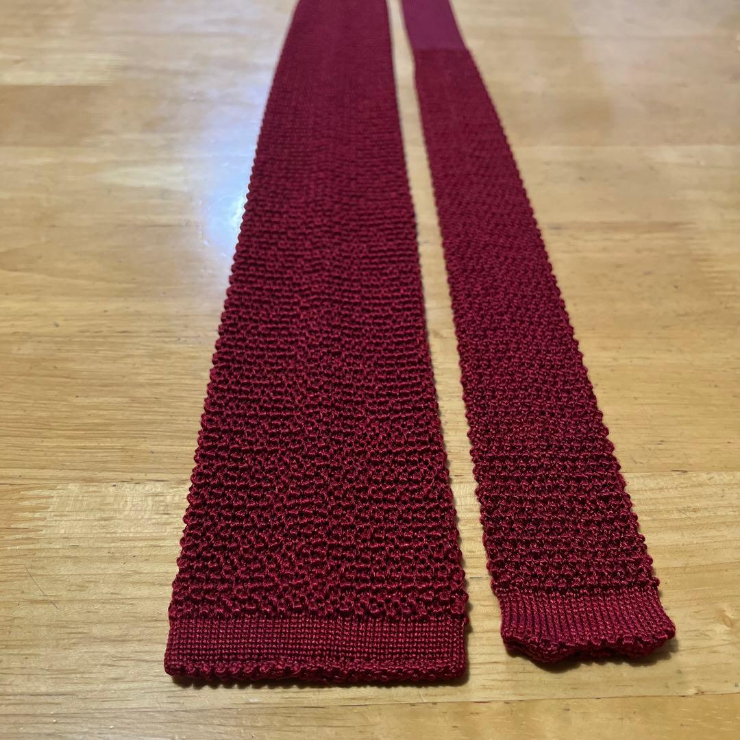 フランケンシュタイン様　極美品BEAMS F ニットタイ　ワインレッドイタリア製