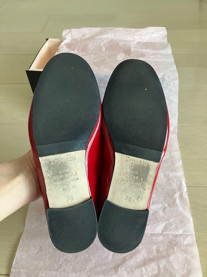 Repetto 赤 サンドリヨン　バレエシューズ　38