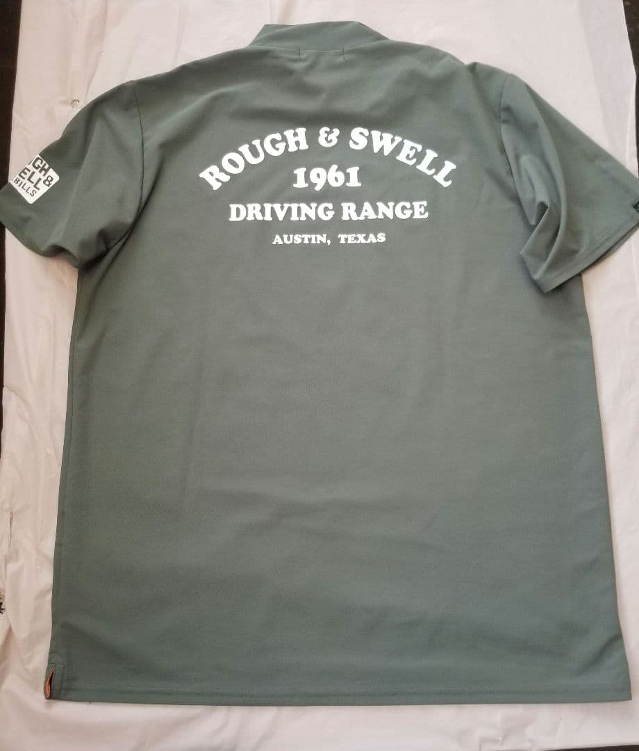 ROUGH & SWELL モックネックシャツ　XL カーキ