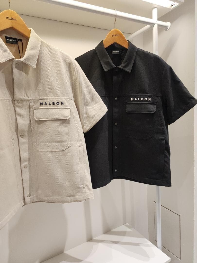 Malbonゴルフメンズ セットアップ ブラック半袖トップス＋ショートパンツ✨